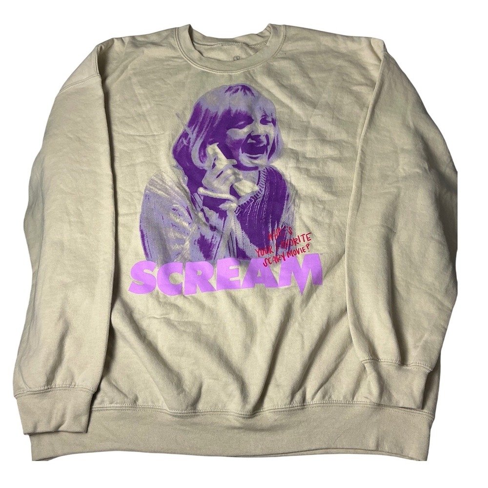 Scream Movie Ripple Junction Sweatshirt Beige Casey Becker Horror Mens XL